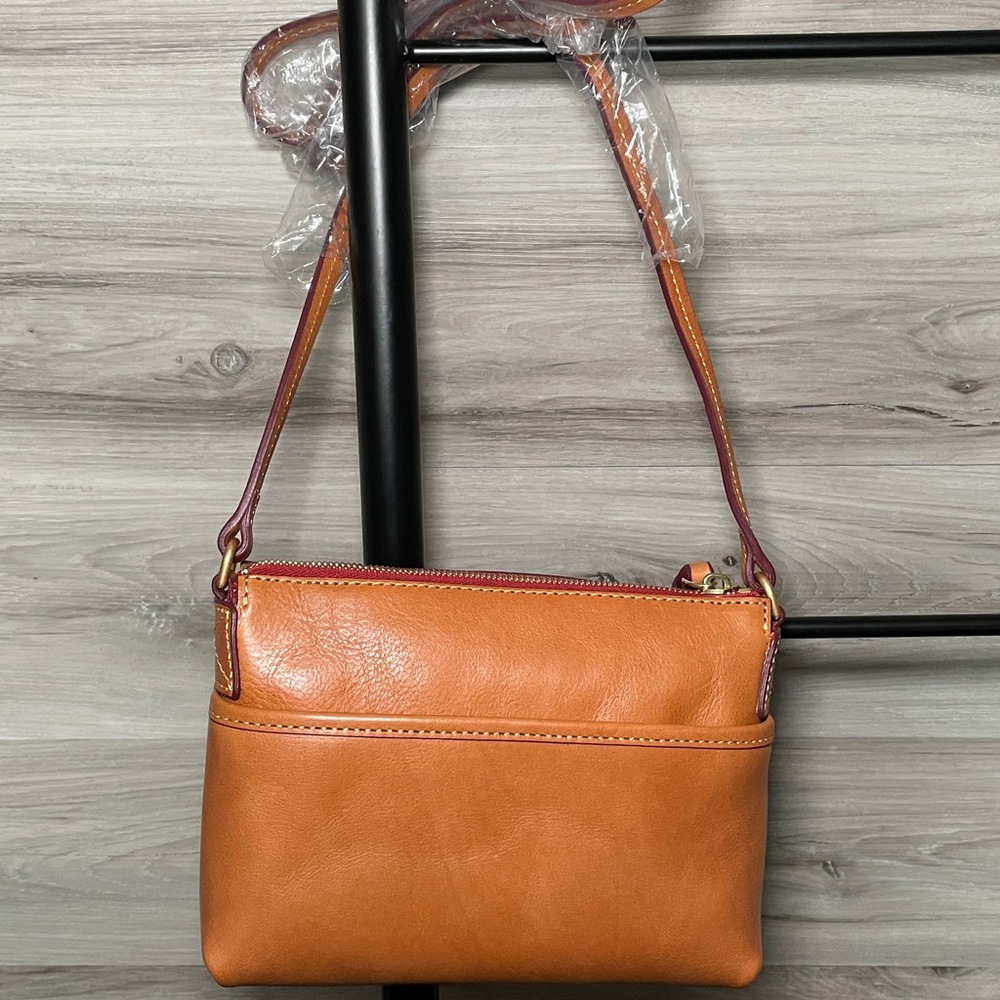 NWT- Dooney & Bourke Florentine Leather Katie Crossbody, Natural - Picture 6 of 10